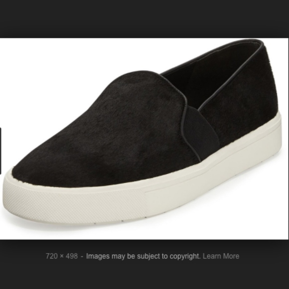 Vince Black Genuine Leather Slip On Sneakers - Picture 3 of 8